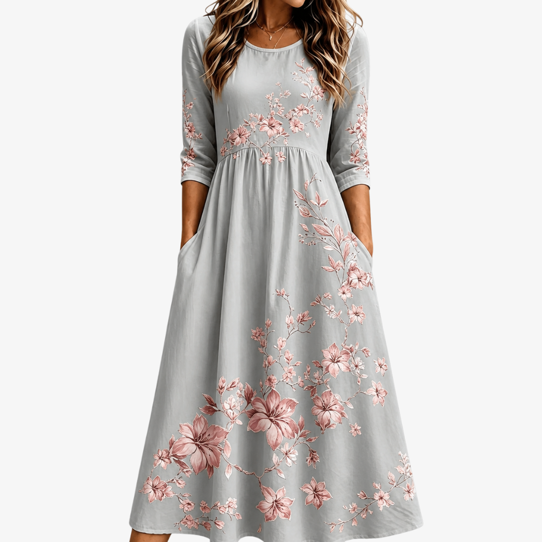 ELEANOR | SILVER BLOSSOM RETREAT MIDI-KLEID