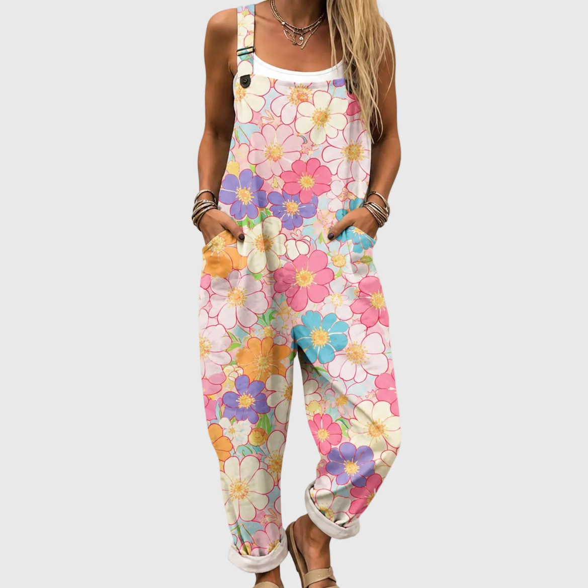 PASTEL-BLUMEN-LATZHOSE