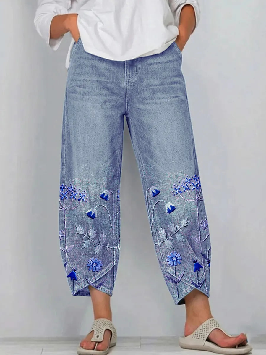 ROWENA | LÄSSIGE HOSE MIT BOHO-BLUMENPRINT