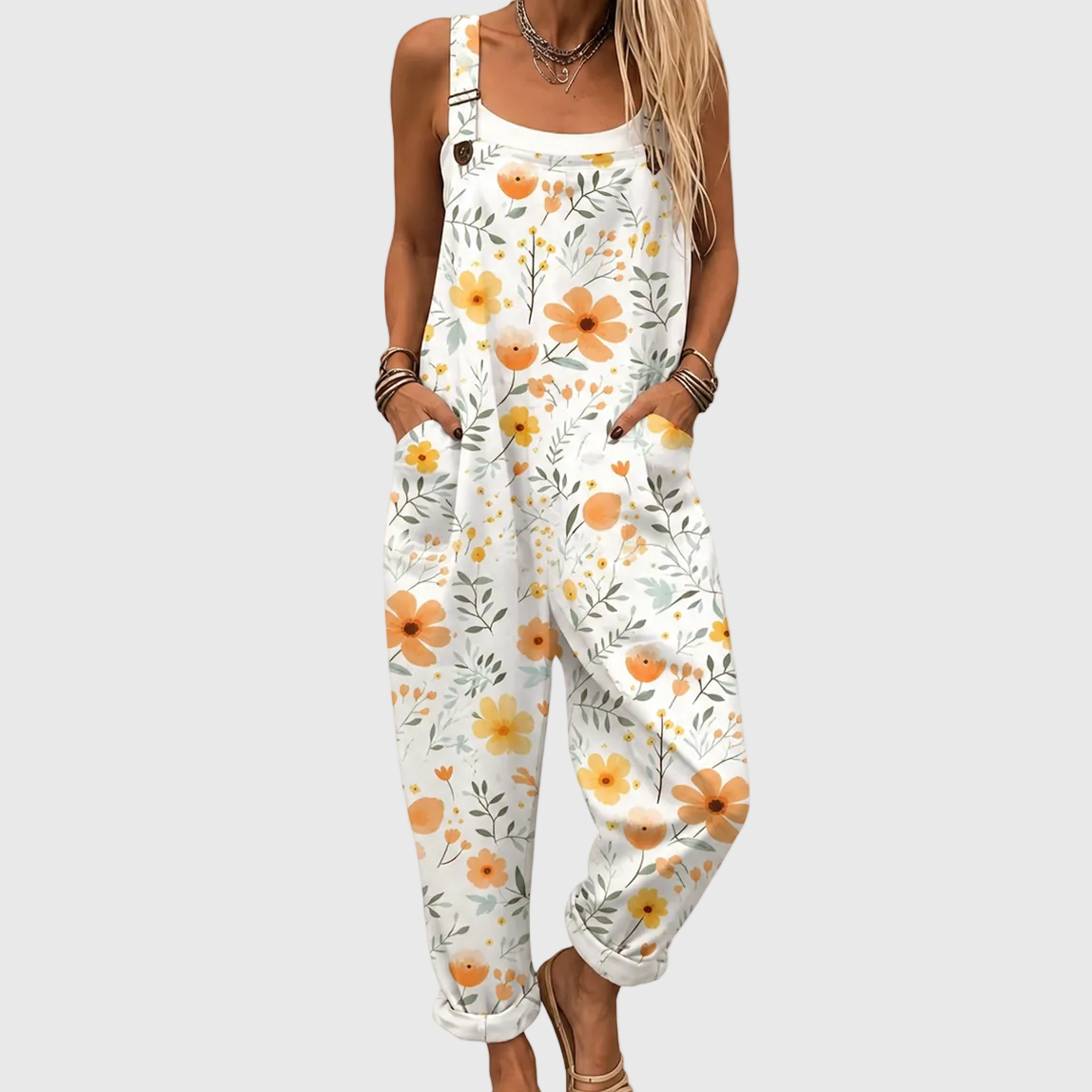 WEICHER JUMPSUIT MIT BLUMENMUSTER
