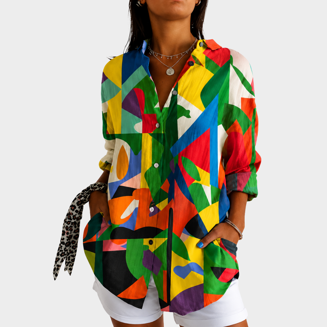 HARPER | BLUSE MIT FARBSPRITZER-OPTIK