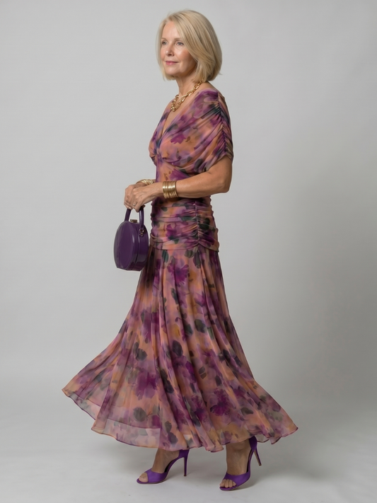 CALEN | SCHULTERFREIES MIDI-KLEID MIT FALLENDEM SCHNITT