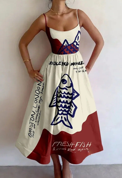MERRITON | MIDI-KLEID IM COASTAL-SKETCH-LOOK