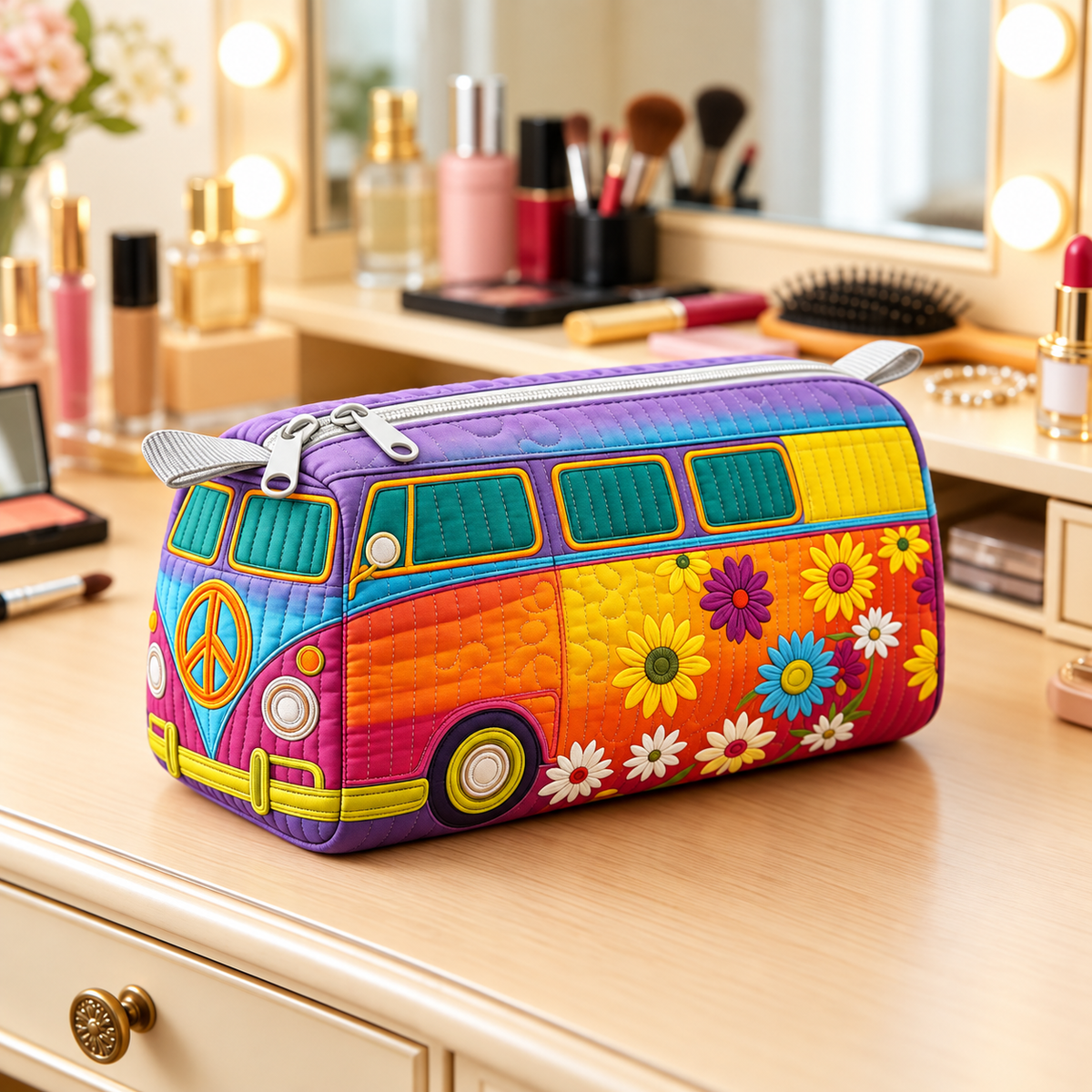 SUNBLOOM | FARBENFROHE KOSMETIKTASCHE IM BLUMENDESIGN