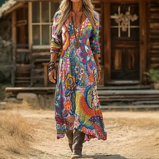 EVELYN | LÄSSIGES LANGARMKLEID IM VINTAGE-STIL