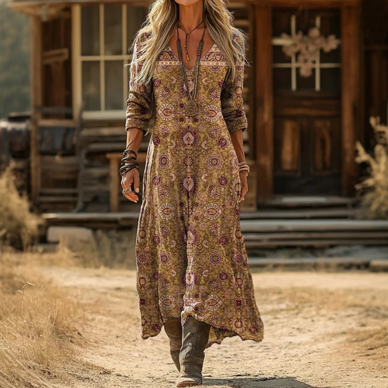 EVELYN | LÄSSIGES LANGARMKLEID IM VINTAGE-STIL