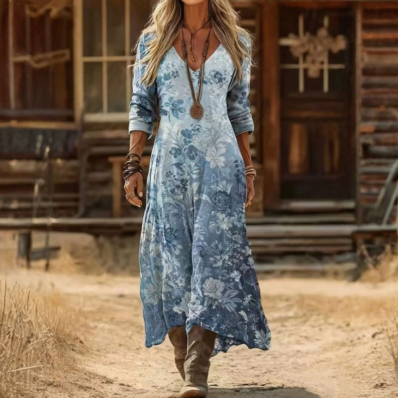 EVELYN | LÄSSIGES LANGARMKLEID IM VINTAGE-STIL