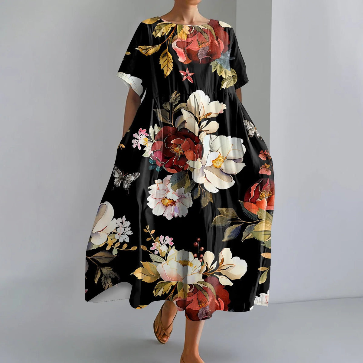 JUTTA | LIGHTWEIGHT MAXI DRESS WITH BEAUTIFUL FLORAL PRINT