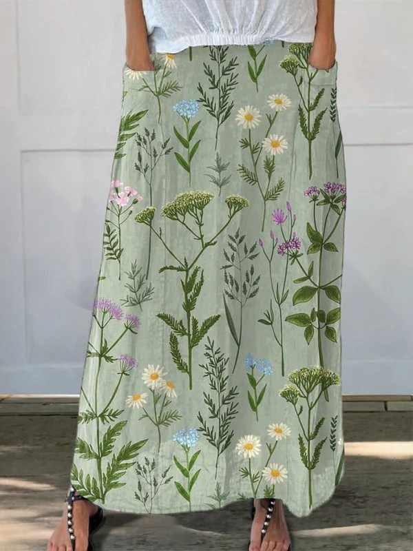 GERLIN | ROCK MIT TASCHEN UND PRINT-MUSTER „ENRICHED SPRING FIELD“