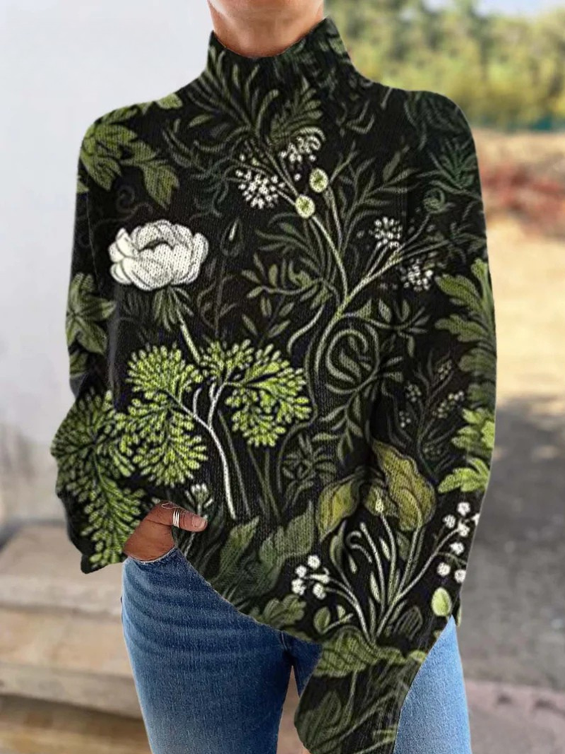 TESS | ROLLKRAGENPULLOVER MIT FLORALEM BOTANIK-PRINT