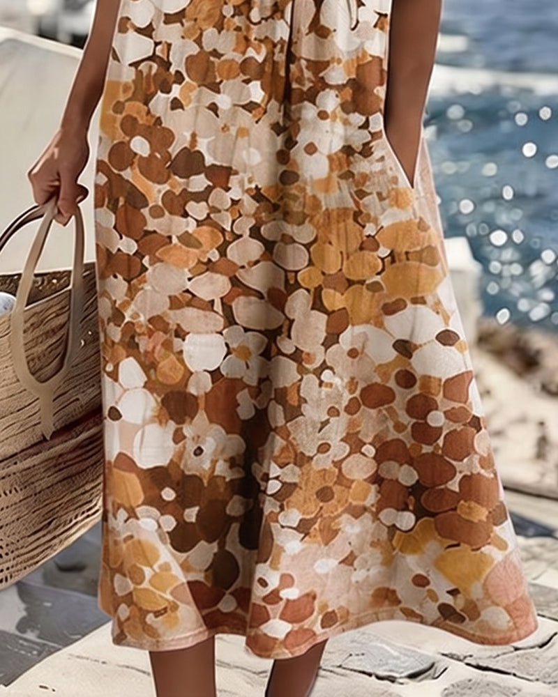 FLEURÉ | LUFTIGES MIDI-KLEID MIT BLUMENPRINT