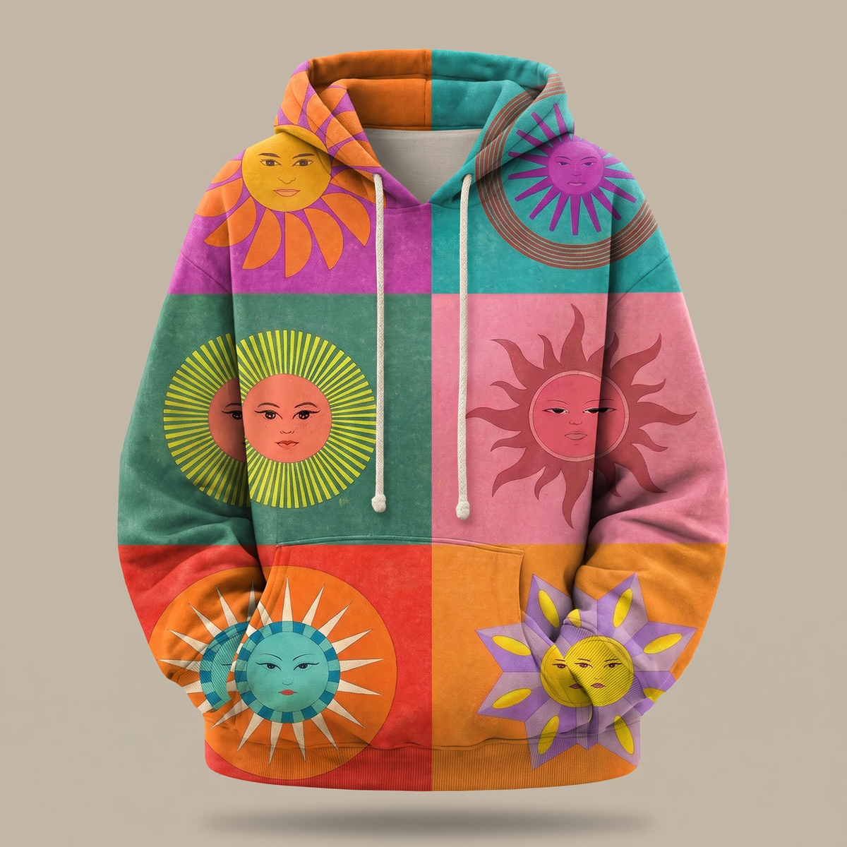 THALINDRA | RAINBOW SUNBURST GRAFIK-HOODIE