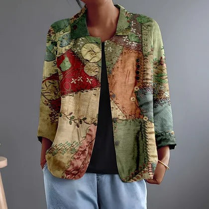 KATALIN | BLUSE MIT PATCHWORK-DRUCK