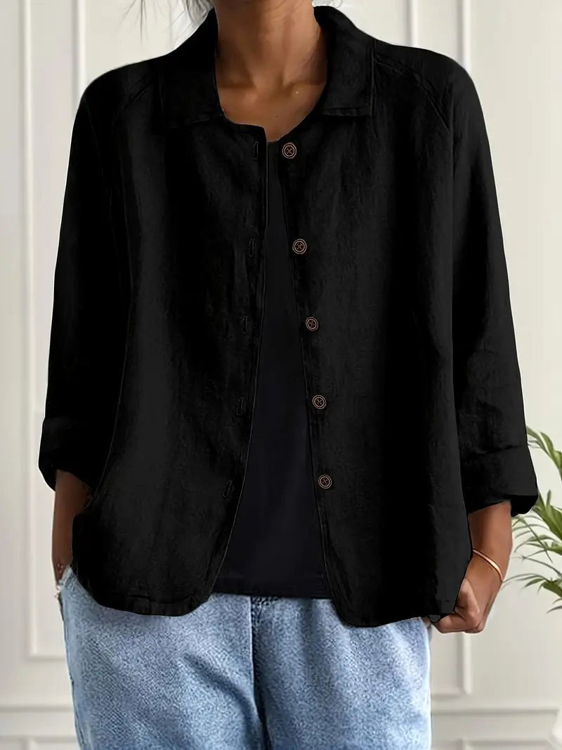 YSOLDE | KLASSISCHE SCHWARZE BLUSE