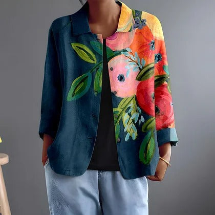 PERSEPHONE | BLUSE MIT MOHNBLUMEN-PRINT