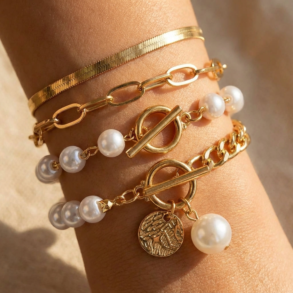 AURÉLIE | LUXE PERLENARMBAND-SET IM LAYERING-LOOK
