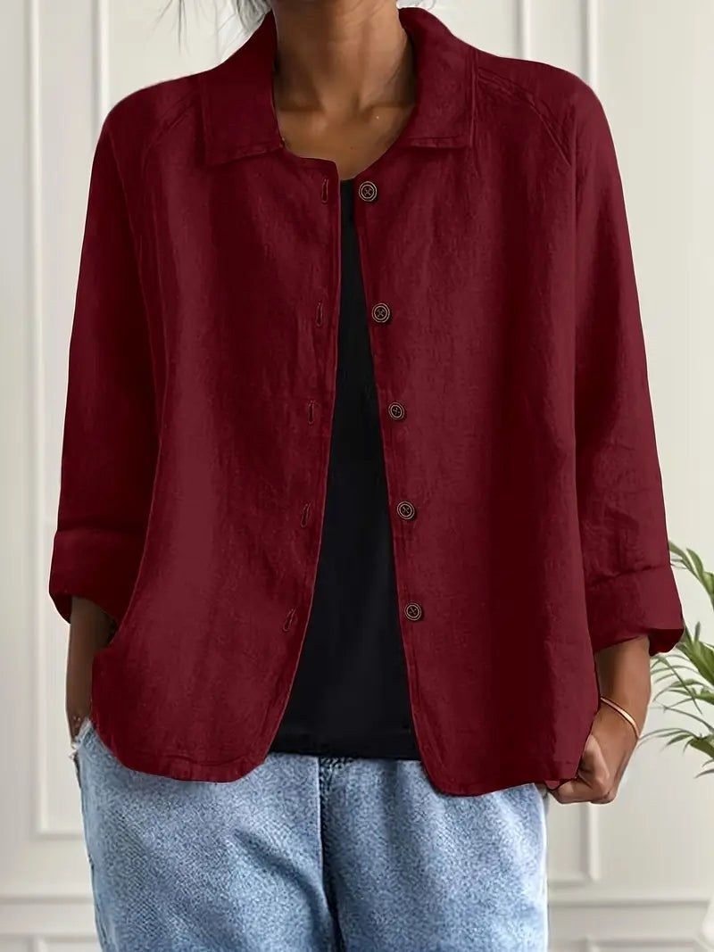 BATHILDA | TIEFE WEINROTE BLUSE