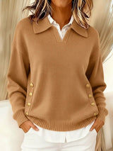 VYNETTE | V-Ausschnitt-Pullover mit Kragen