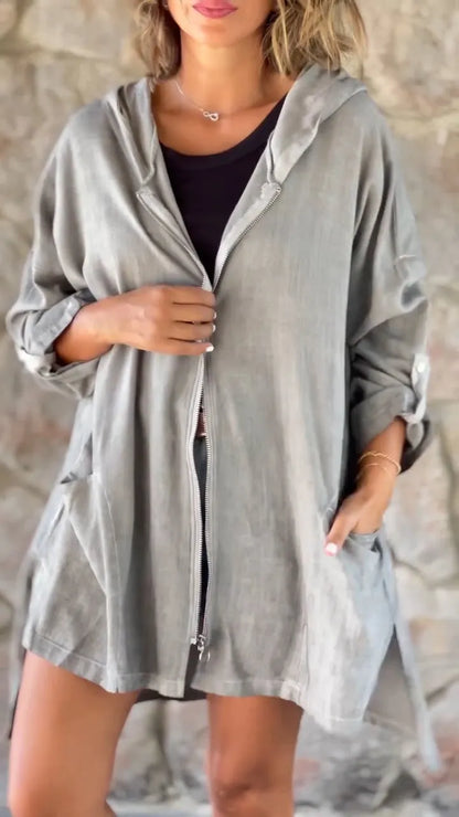 WINIFRED | CASUAL HOODED ZIP-UP JACKET