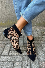 THERESA | LEOPARDEN-STIEFELETTEN MIT SPITZER KAPPE
