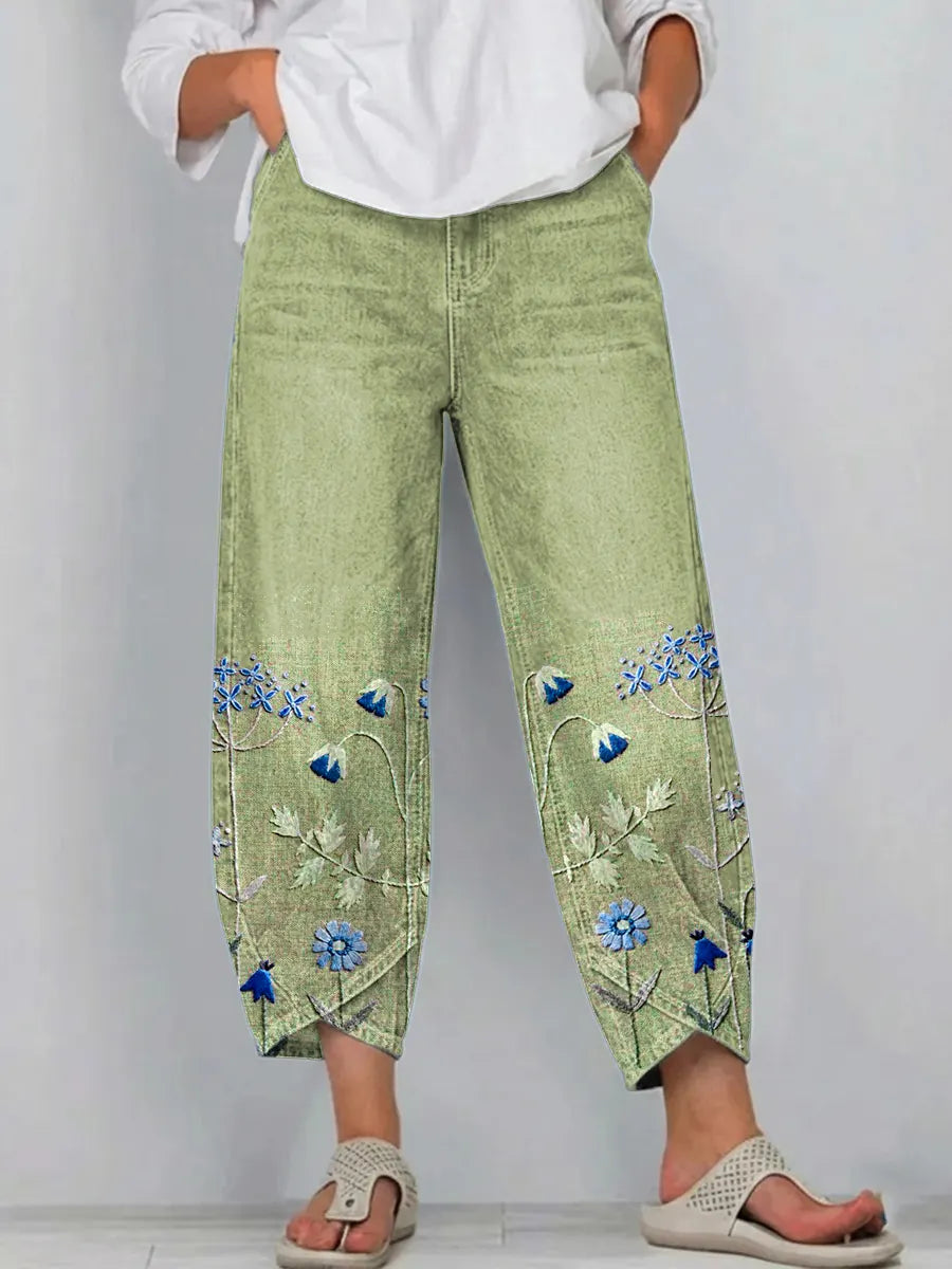 ROWENA | LÄSSIGE HOSE MIT BOHO-BLUMENPRINT