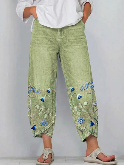 ROWENA | LÄSSIGE HOSE MIT BOHO-BLUMENPRINT