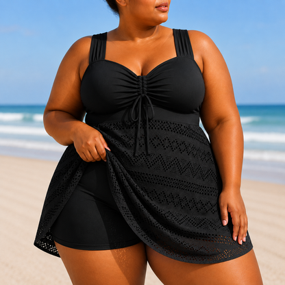 EMILLE | PLUS SIZE REFINED BEACH SWIM DRESS