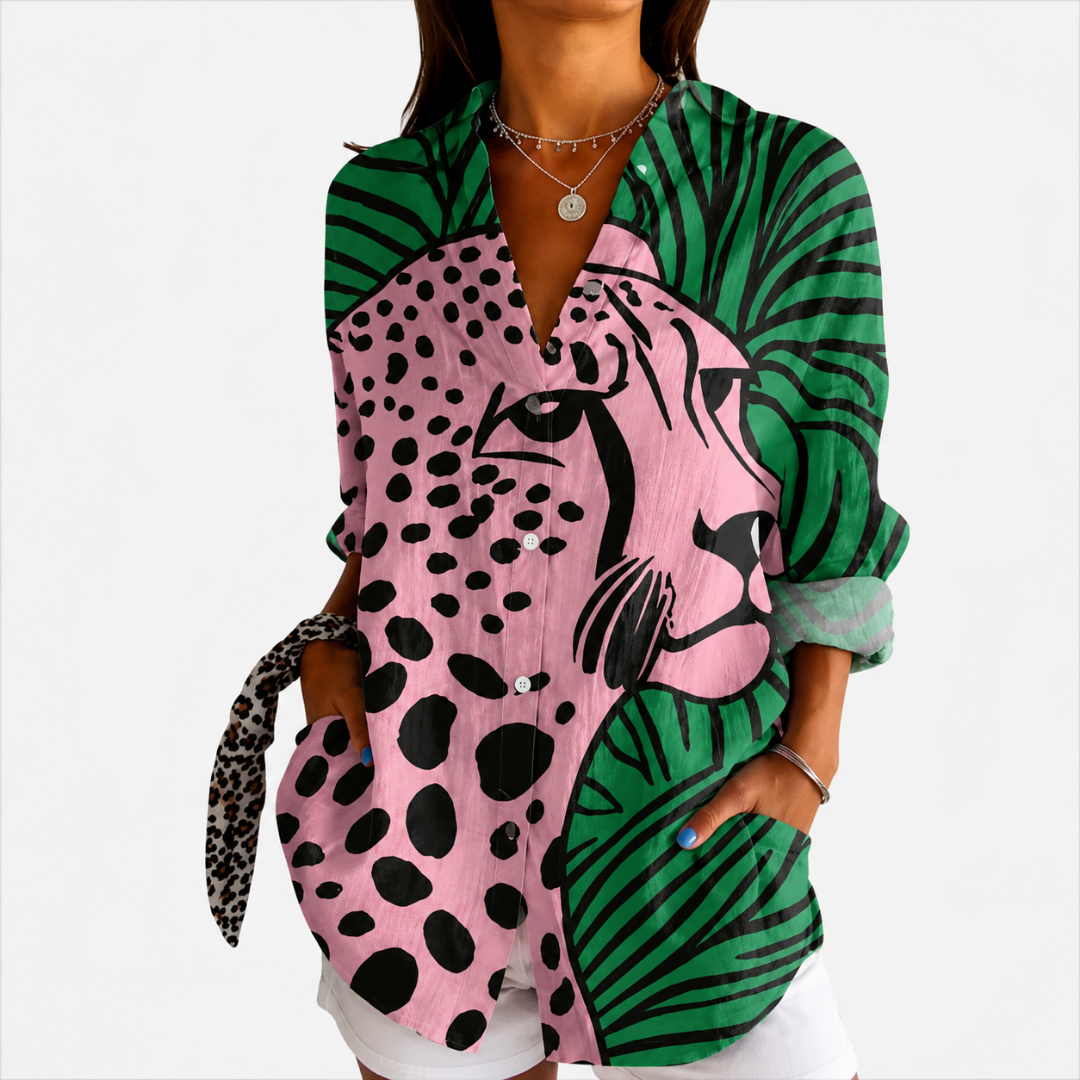 SAVANNAH | TROPICAL LEOPARD ART BLUSE