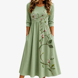 ISLA | WILLOW BLOOM SAGE MIDI-KLEID