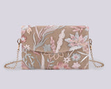 ROSEMEADOW | BLUSH FLORALE CLUTCH-UMHÄNGETASCHE MIT PAILLETTEN