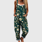 SMARAGDGRÜNER BLUMEN-JUMPSUIT