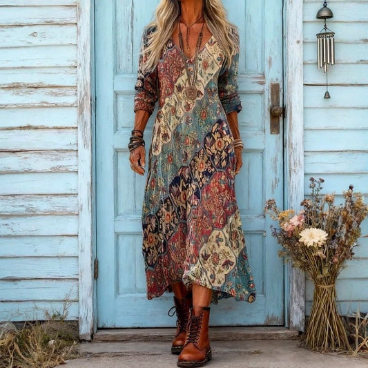 EVELYN | LÄSSIGES LANGARMKLEID IM VINTAGE-STIL