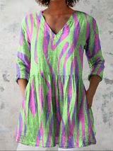 OCEANE | LANGE BLUSE MIT V-AUSSCHNITT