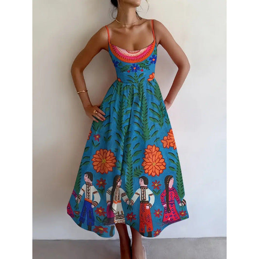 VELORINA | FOLK GARDEN MIDI DRESS