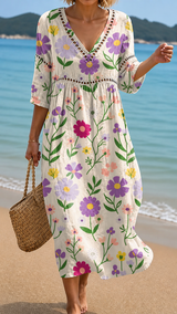 AVA | LEBHAFTES BLUMENSTRANDKLEID