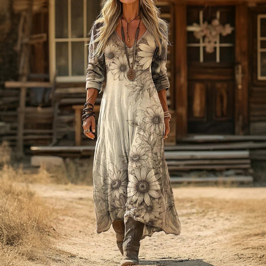 EVELYN | LÄSSIGES LANGARMKLEID IM VINTAGE-STIL