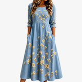 FREYA | BLUEBELL MEADOW POCKET-MIDI-KLEID