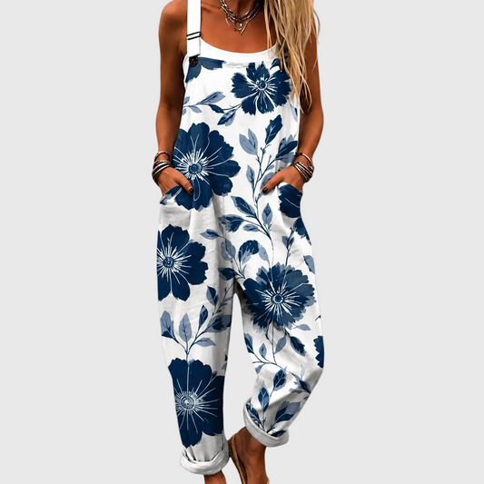 INDIGO-BLUMEN-LATZHOSE