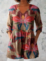 SARAH | LANGE BLUSE MIT V-AUSSCHNITT