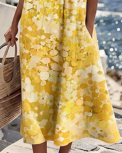 FLEURÉ | LUFTIGES MIDI-KLEID MIT BLUMENPRINT