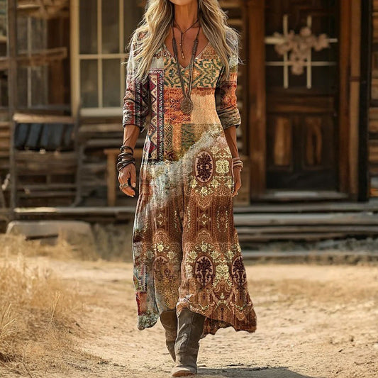 EVELYN | LÄSSIGES LANGARMKLEID IM VINTAGE-STIL