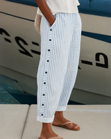 DIANE | GESTREIFTE SEABREEZE-HOSE MIT KNOPFLEISTE