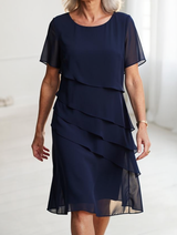 LINDA | ELEGANTES KOMFORT-RÜSCHENKLEID