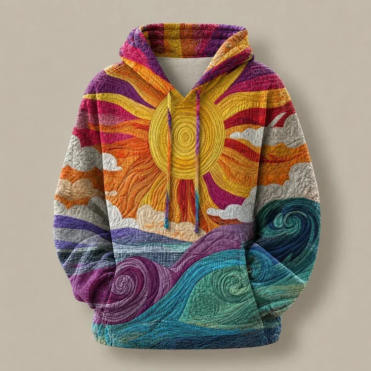 AURALEI | SUNBURST-PRINT Y2K-HOODIE