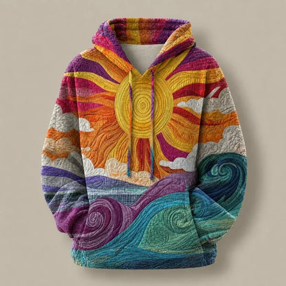 AURALEI | SUNBURST-PRINT Y2K-HOODIE