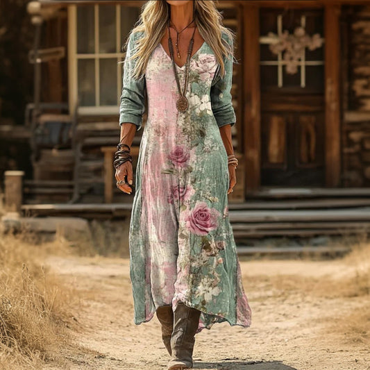 EVELYN | LÄSSIGES LANGARMKLEID IM VINTAGE-STIL