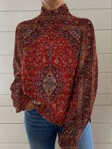 LYDIA | VINTAGE ART PRINT ROLLKRAGENPULLOVER
