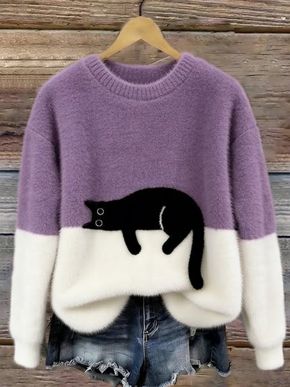KIRSTEN | ELEGANTES SWEATSHIRT MIT KATZEN-PRINT