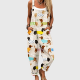 WEICHER JUMPSUIT MIT HUNDEMOTIV