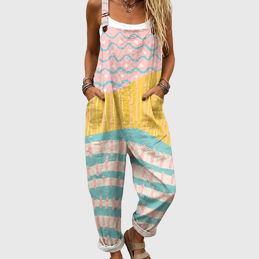 WEICHER MEHRFARBIGER PASTEL-JUMPSUIT